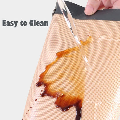 CANDeal 1 PC Silicone Fiber Baking Mat with Buckle, No Leak & Non Stick, Corners Snap Together to Form Leakproof Baking Tray, Oven Liner (12x8.2 inch(30x21cm))