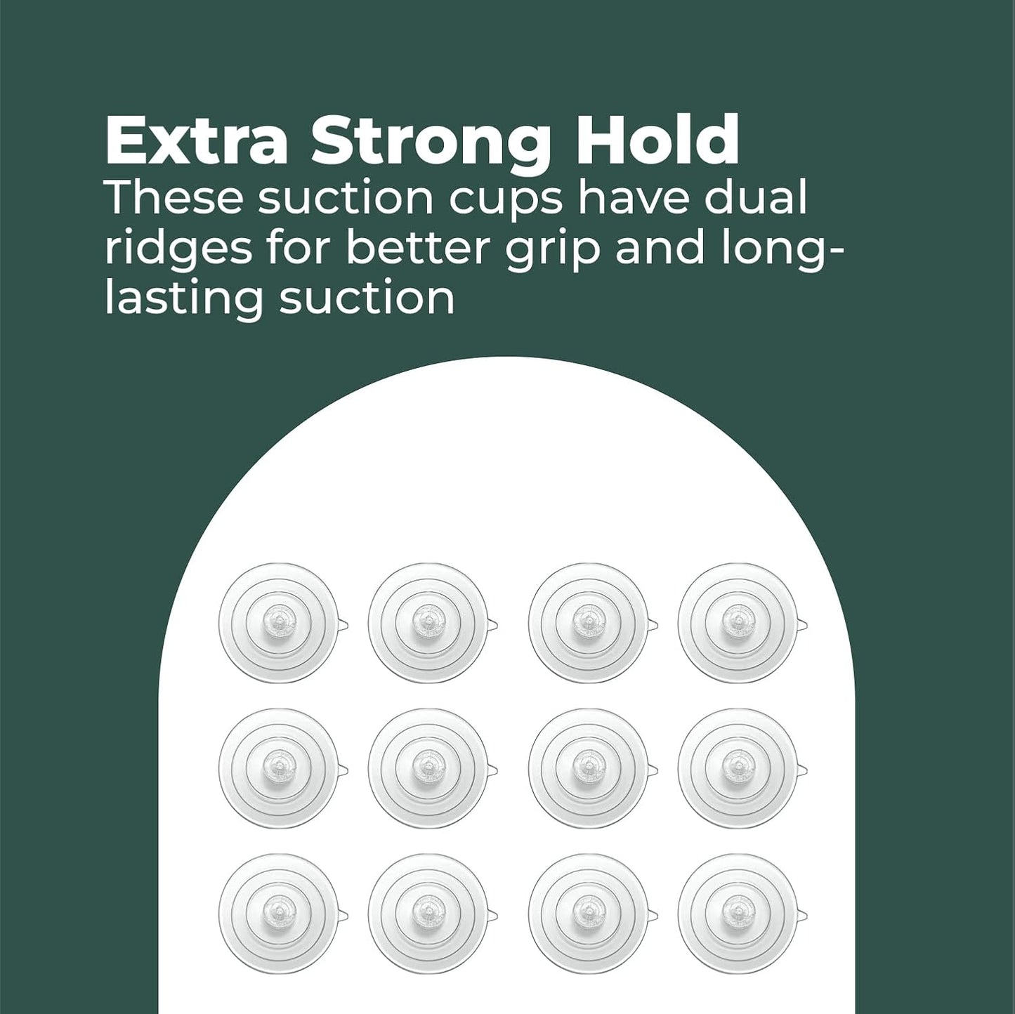 Window Garden Replacement Suction Cups, 12 Clear Large Super Strong Suckers for Glass Surfaces