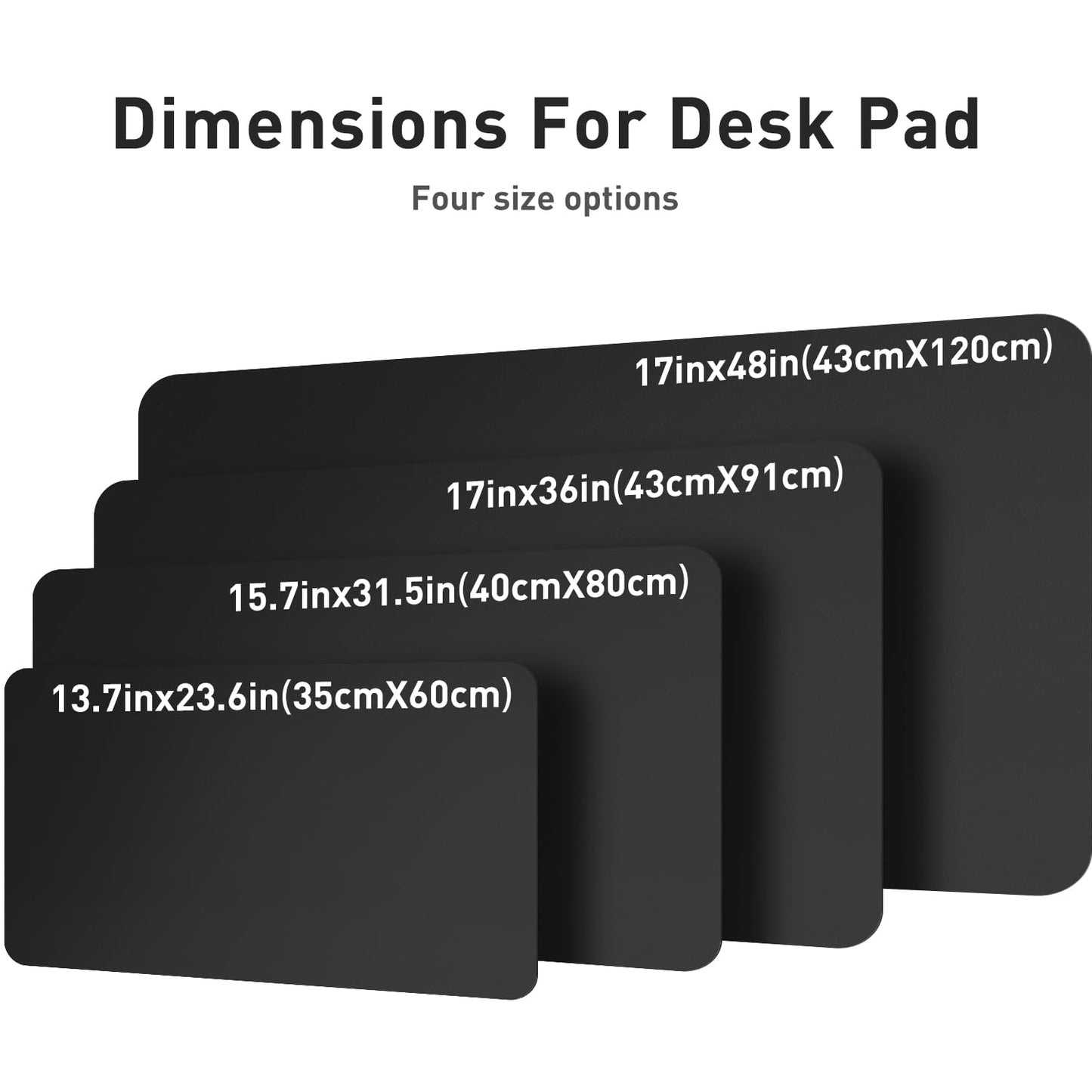 Aothia Leather Desk Pad Protector, Mouse Pad, Office Desk Mat, Non-Slip PU Leather Desk Blotter, Laptop Desk Pad, Waterproof Desk Writing Pad for Office and Home (Black,23.6" x 13.7")