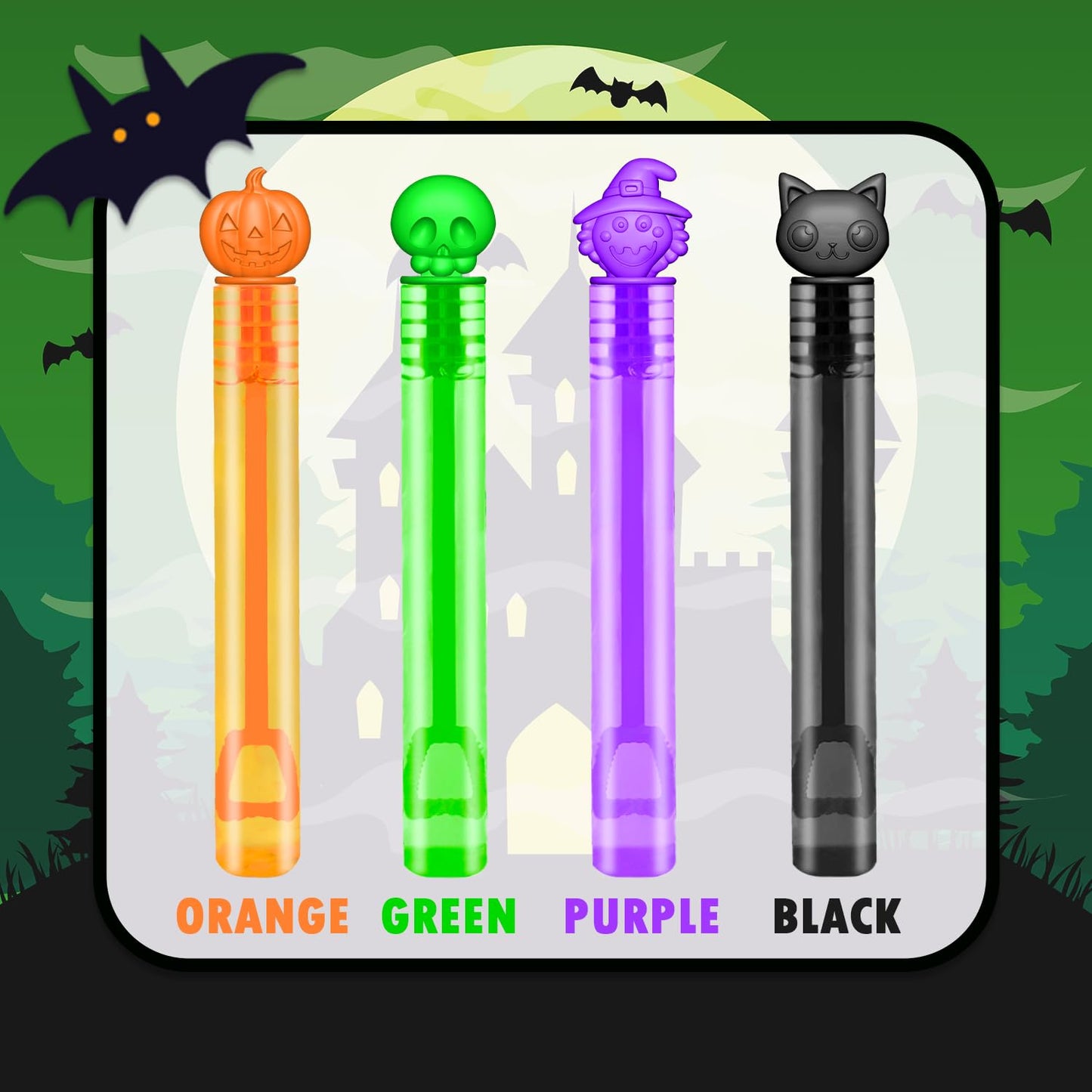 Bulk Halloween Giveaways Handouts Prizes for Kids 100 PCS, Mini Bubble Wands for Toddlers, Bulk Small Halloween Toys Gifts Party Favors Goody Bag Stuffers Fillers Items for Pinata Birthday Classroom