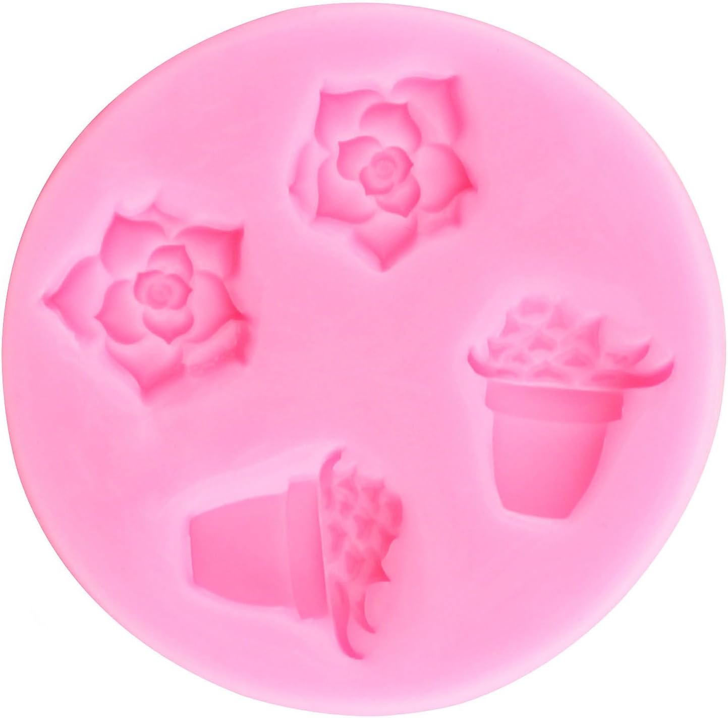 Succulent Plant Cake Decorating Silicone Mold, Fondant Molds for Cake Decoration, Cupcake Topper, Chocolate Candy,