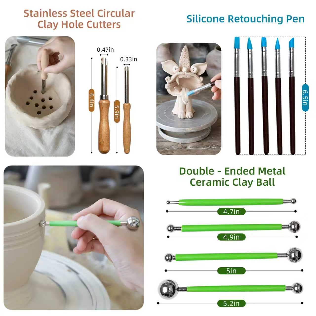 36 PCS Clay Tool, Clay Sculpting Tools Kit, Pottery Tools Can be Used for Stippling, Carving, Molding, and Shaping Clay Crafts, for Beginners, Hobbyists, Artists