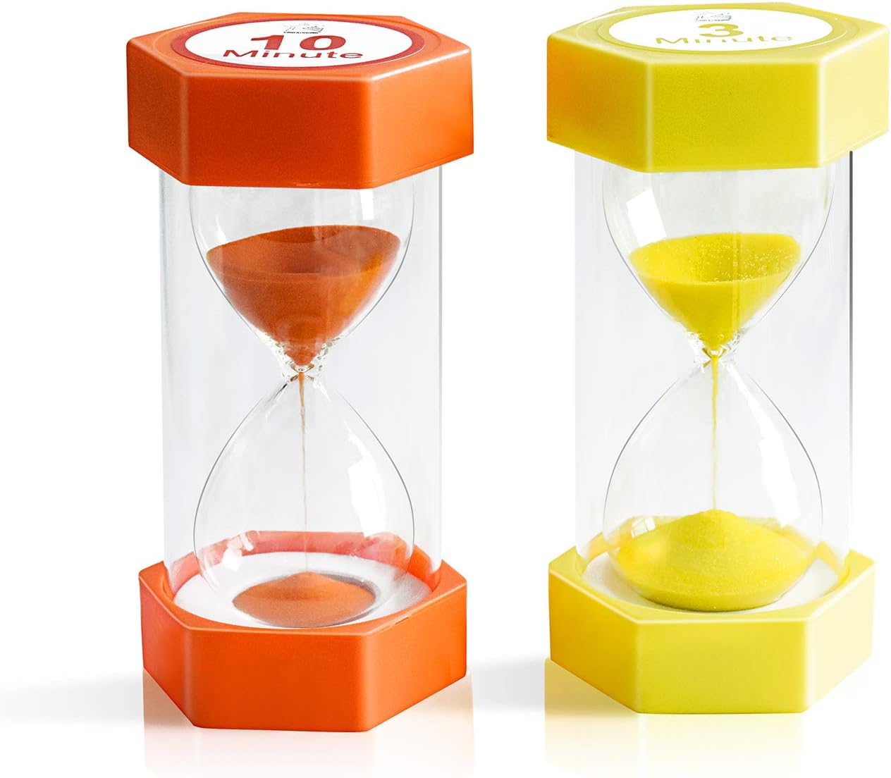 XINBAOHONG Sand Timer, Hourglass 3 Minutes & 10 Minutes Timer Clock for Kids Games, Classroom, Home Office, Kitchen Use