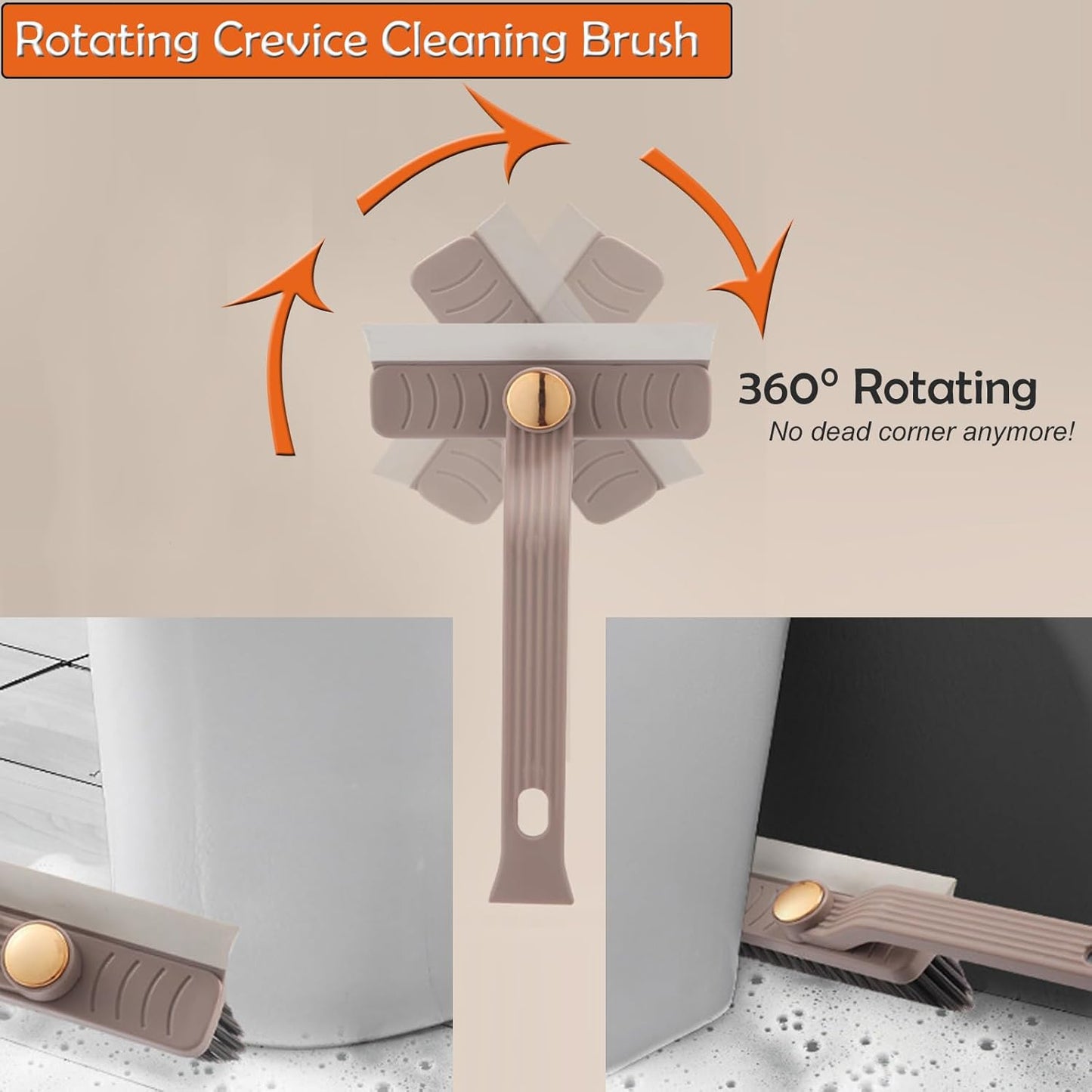 Hard Bristle Crevice Cleaning Brush Set for Small Gaps, Rotating Brushes for Grout, Toilet, Shower, Tile Cleaning Tools