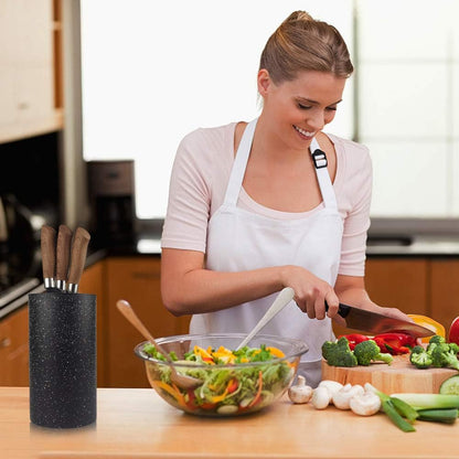 Universal Knife Block without Knives, Multi-Functional Resin Round Knife Holder with Unique Design for Easy Cleaning