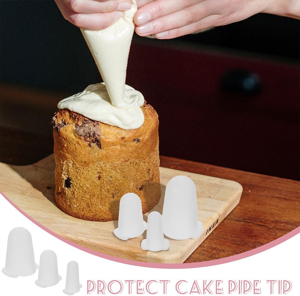 LIFKOME 8pcs Cake Frosting Tip Covers, Silicone Piping Tip Sleeves, Protective Cap Bakeware Set