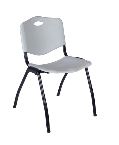Regency Kobe 60 x 24 in. Flip-Top Training Nesting Table- Neo Walnut, 2 M Stack Chairs- Grey