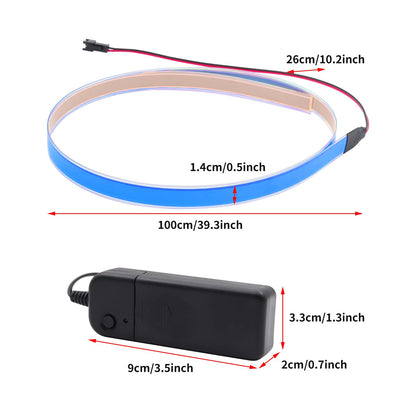 jose2015 Biqing 3 Ft/1M EL Wire Light,Neon Glowing Electroluminescent Wire Light Kit Cuttable DIY EL Wire Strip 3Mode Stay/Slow/Fast Flash with Battery Pack for Cosplay Party Decoration(Blue)