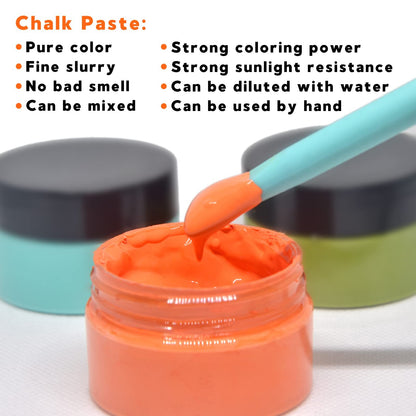 BOOLOOEN 24 Chalk Paste Paint, Chalk Art Paste for Drawing on Wooden Boards and T-Shirts