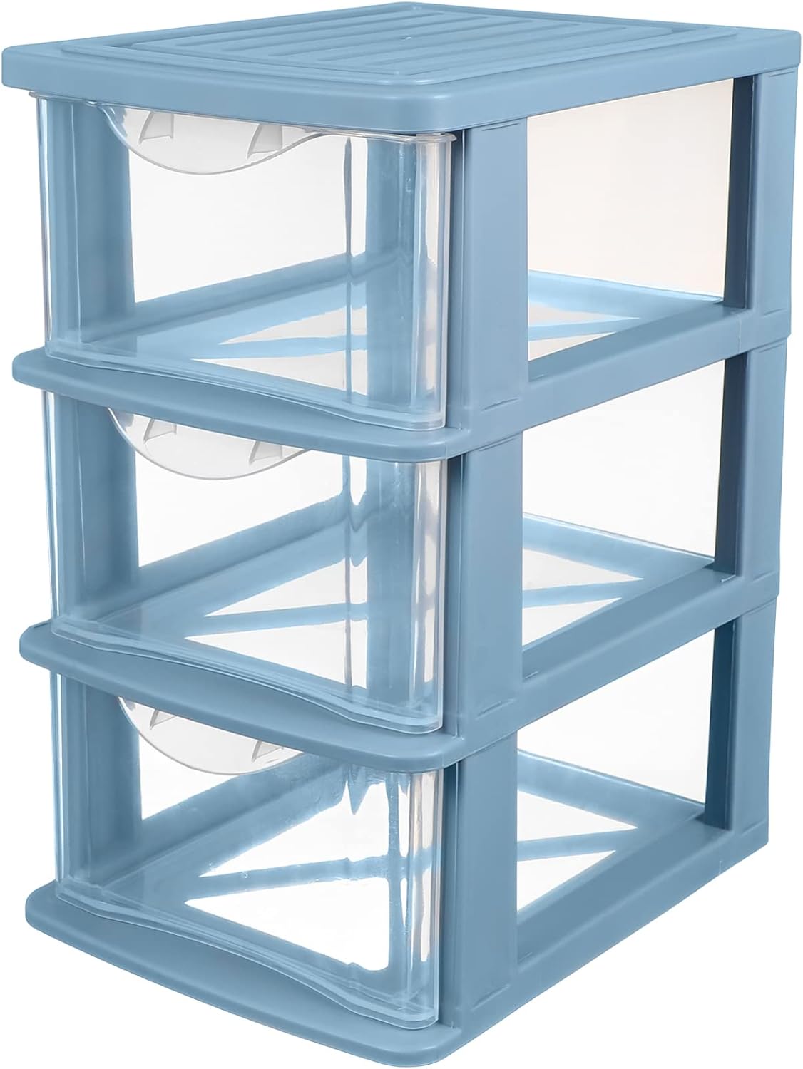 Zerodeko 3 Drawers Plastic Organizer Storage, Clear 3-Drawer Desktop Unit for Arts and Crafts