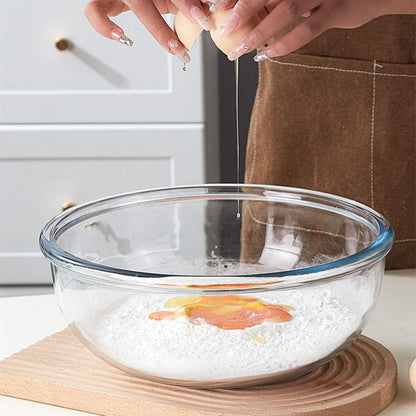 ADESUGATA Glass Mixing Bowl, Suitable for Salads, Heat-Resistant Mixing, kneading, Fermentation, Baking and whisking