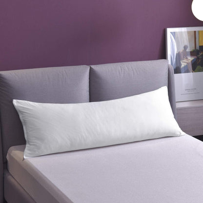 YAROO Body Pillow Cover 20" x 60", 100% Egyptian Cotton, Super Soft with Zipper, White
