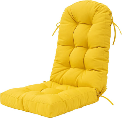49x19in,Yellow Outdoor Rocking Chair Cushion for Adirondack Chair, High Back Patio Outdoor Seat Chair Cushion