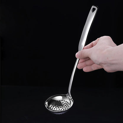 Hvanam Soup Ladle 18/10 Stainless Steel and Slotted Spoons with Holes 2 Pack Set,316 Metal Heavy Duty Deep Spoon Gravy Punch Ladles for Serving Soup,Gravy,Draining,Kitchen Cooking,Hot Pot(11.8inchs)