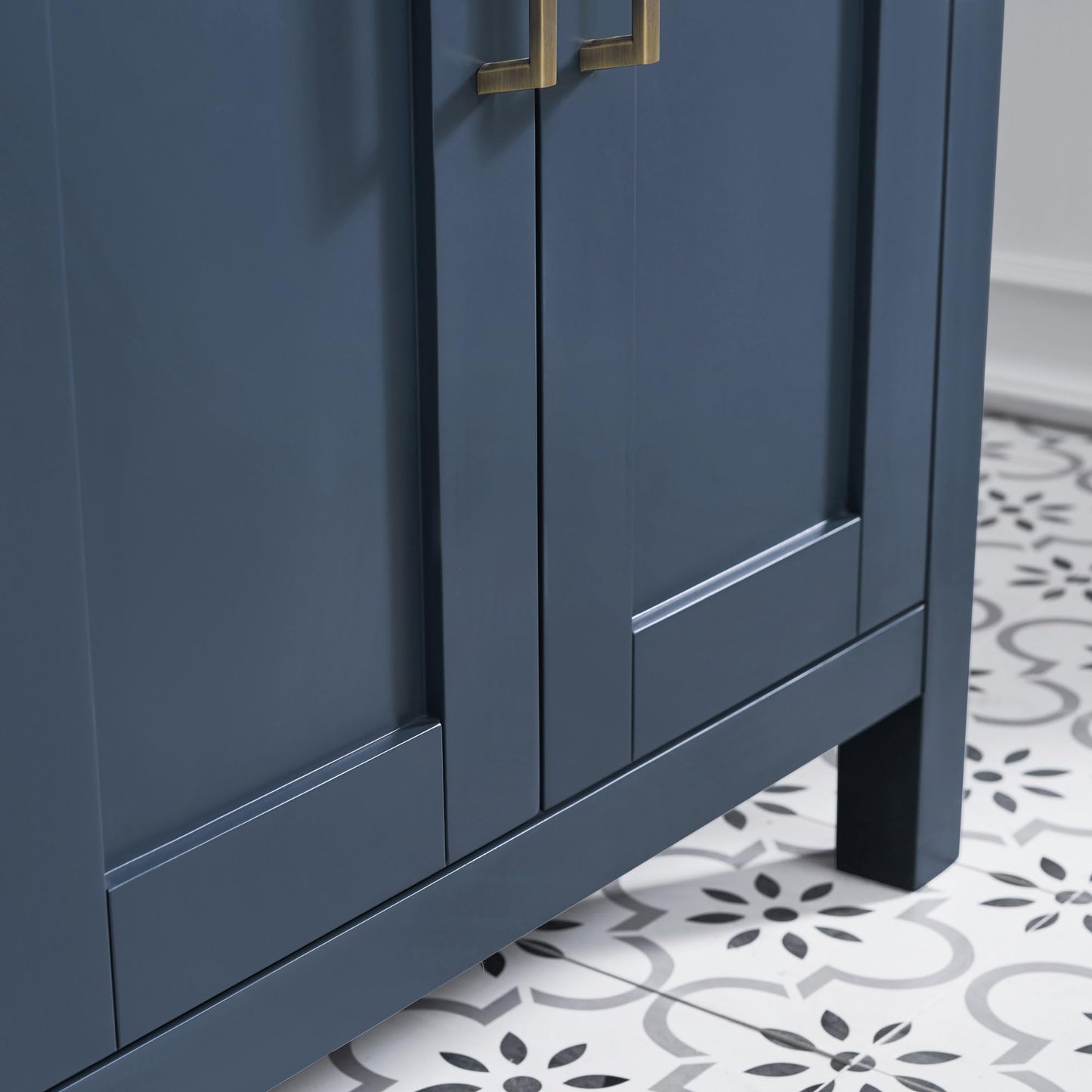 OVE Decors Tahoe 72 Midnight Blue Double Vanity with White Cultured Marble Countertop