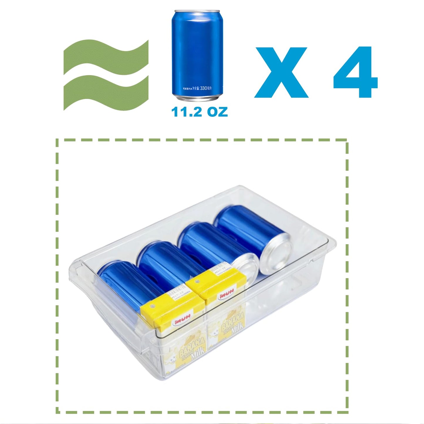 Yatmung 2 Pack Fridge Drawer Organizer - Egg Holder For Refrigerator Pull Out - Transparent Deli Drawer Organization Bin - Meat, Cheese - Sliding Storage Containers for Fridge Shelf Under 1.1"