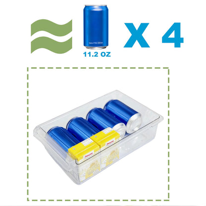 Yatmung 2 Pack Fridge Drawer Organizer - Egg Holder For Refrigerator Pull Out - Transparent Deli Drawer Organization Bin - Meat, Cheese - Sliding Storage Containers for Fridge Shelf Under 1.1"