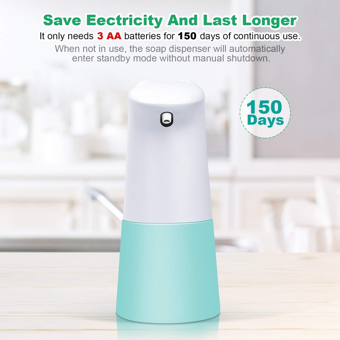 Foaming Soap Dispenser, Automatic Touchless Hand Soap Dispenser, 250ML for Bathroom, Kitchen