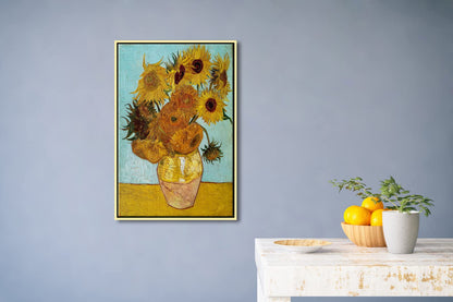 Wieco Art Framed Wall Art Canvas Prints of Sunflower by Vincent Van Gogh Paintings Reproduction Abstract Wall Decorations for Living Room Golden Frame
