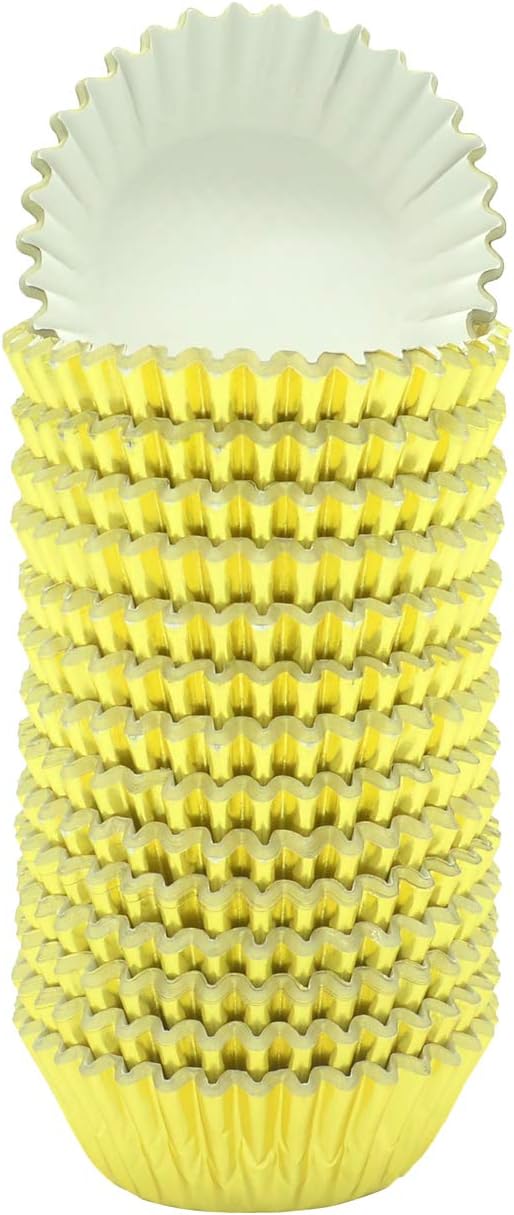 Mini Gold Foil Cupcake Liners, Muffin Baking Cups for Party and More, 300-Count