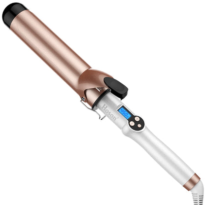 Hoson 1 Inch Curling Iron Professional Ceramic Tourmaline Coating Barrel Hair Curler, LCD Dispaly with 9 Heat Setting(225°F to 450°F for All Hair Types, Glove Include)