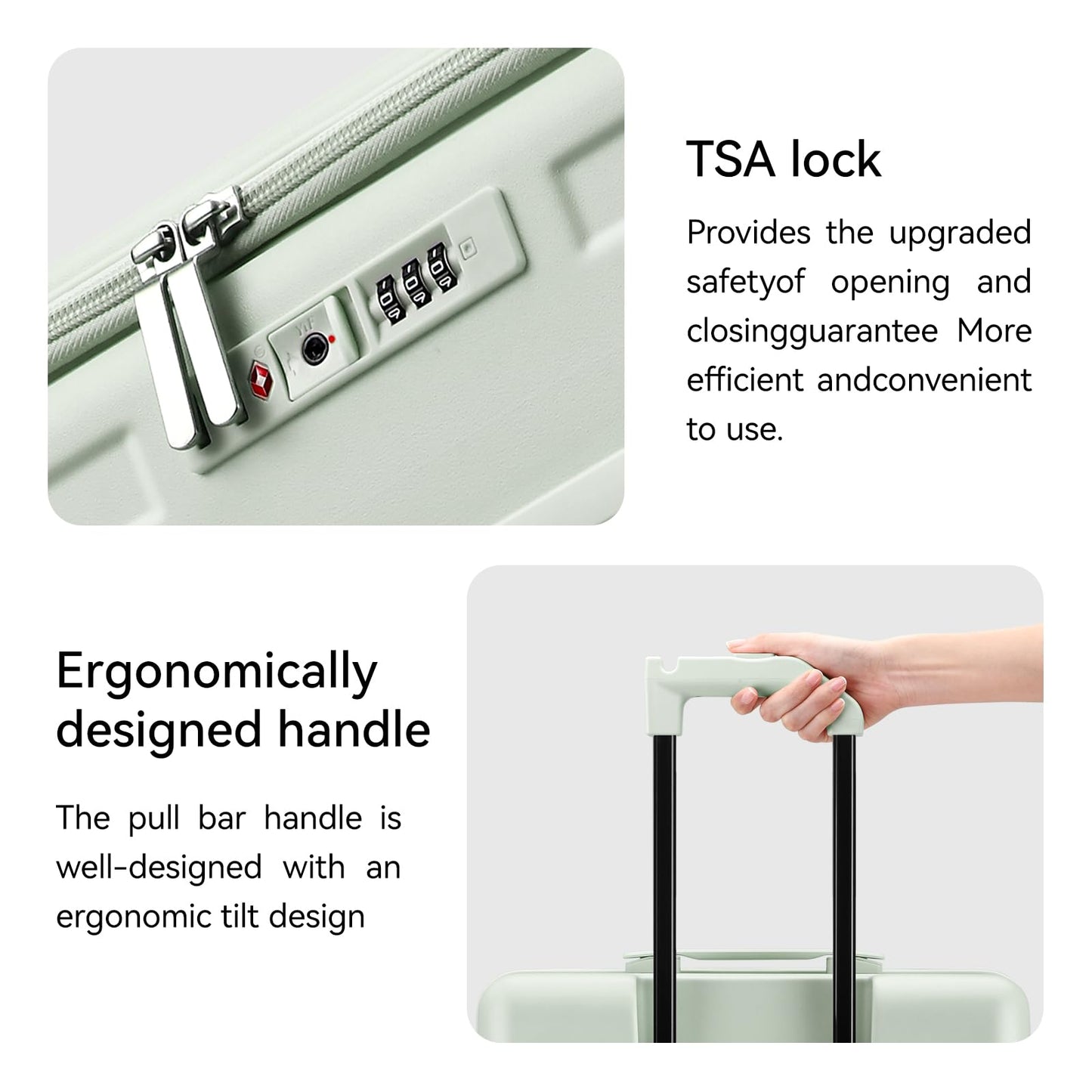 ROAMING Luggage Sets Hard shell Suitcase Top Opening Expandable with Spinner Wheels,Sturdy Large Suitcase Tsa Lock 20 Inch Carry on 28 Inch Checked Luggage,2-Piece Set (20/28) for Woman Men.Jade cyan