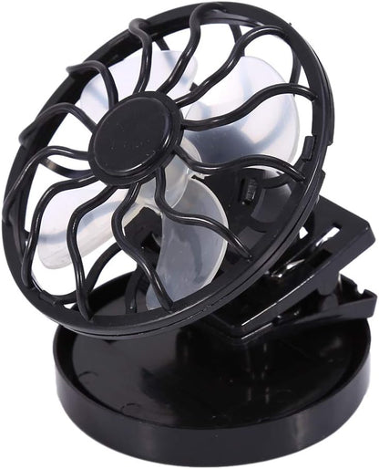 Electric Mini Solar Fan, Air Conditioner Cooling Cell Fan, Clip on Visor or Handheld, Works Only in Direct Sun