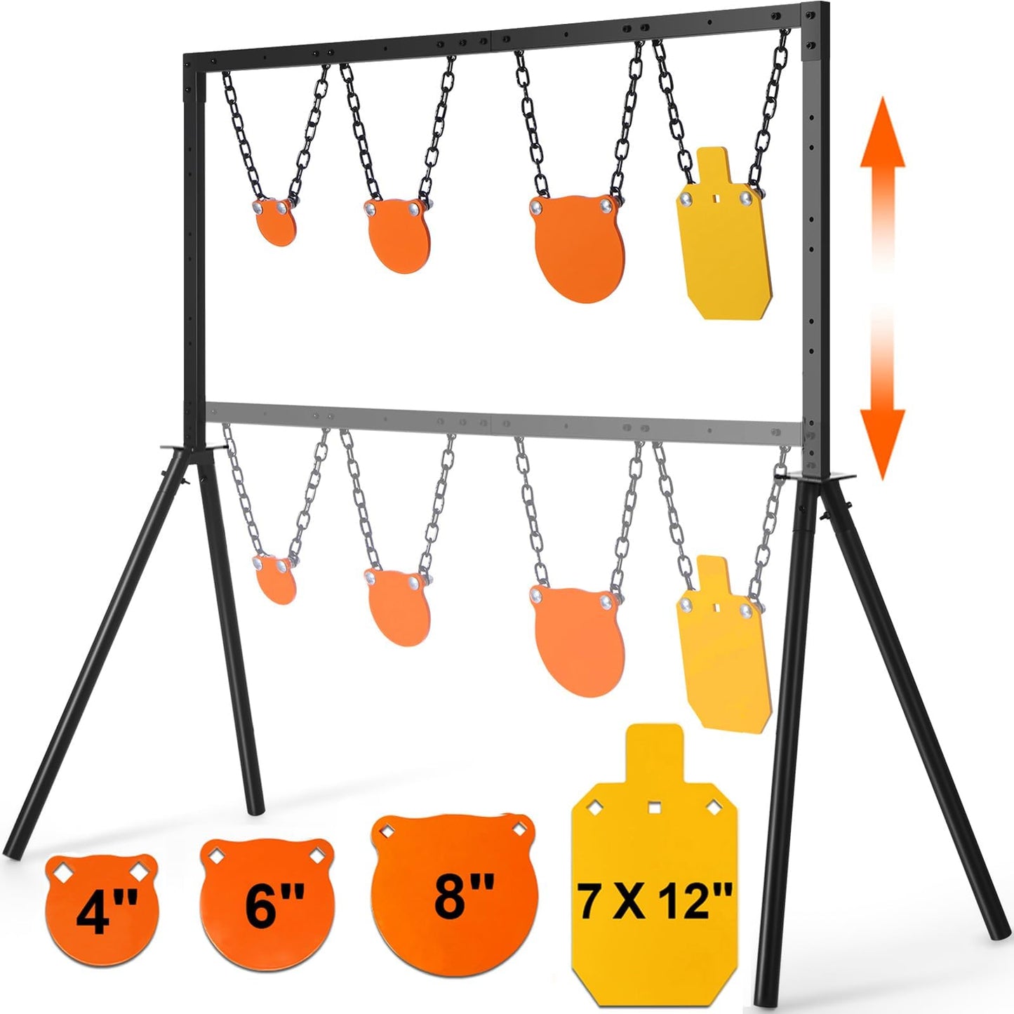 GADFISH AR500 Steel Target Stand System, 3/8 Inch Thick Steel Hostage Targets, Adjustable Height AR500 Shooting Targets for Shooting Range Outdoors
