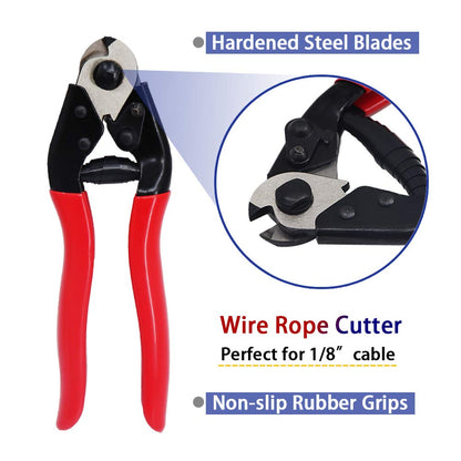 1200FT 1/8" T316 Stainless Steel Cable, 1/8 Inch Wire Rope Aircraft Cable for Deck Cable Railing Kit, 7 x 7 Strands Construction, DIY Balustrades, Come with a Cutter