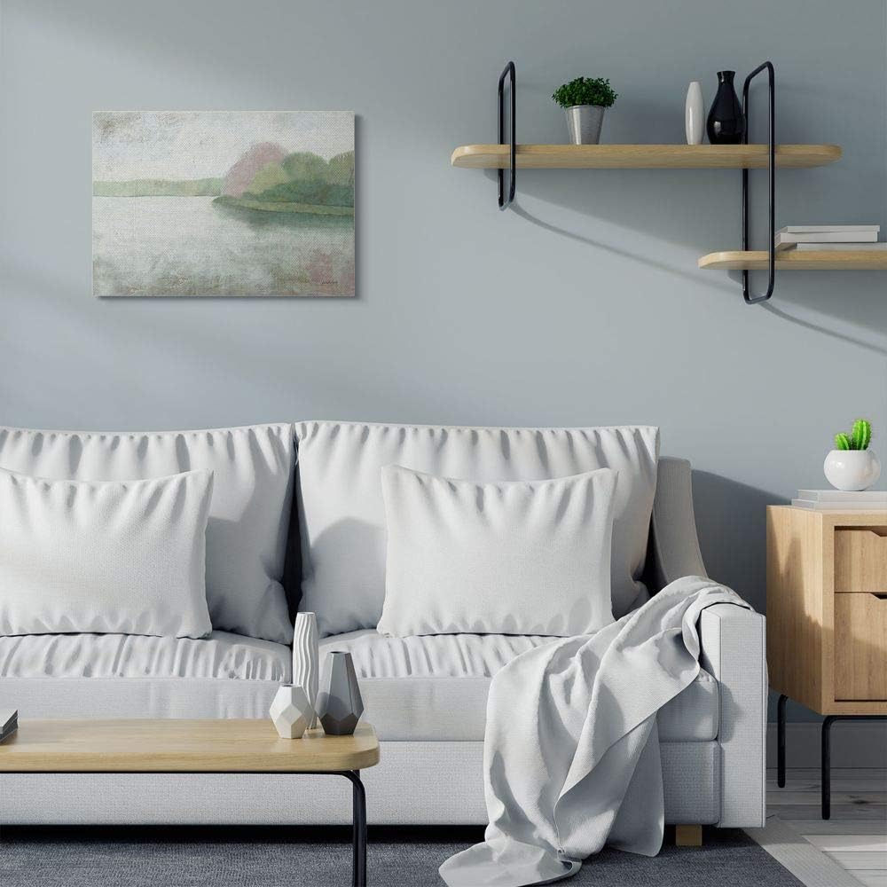 Stupell Industries Tranquil Lake and Island Landscape Soft Color Painting Wall Art, 24x30, Canvas by Kathrine Lovell
