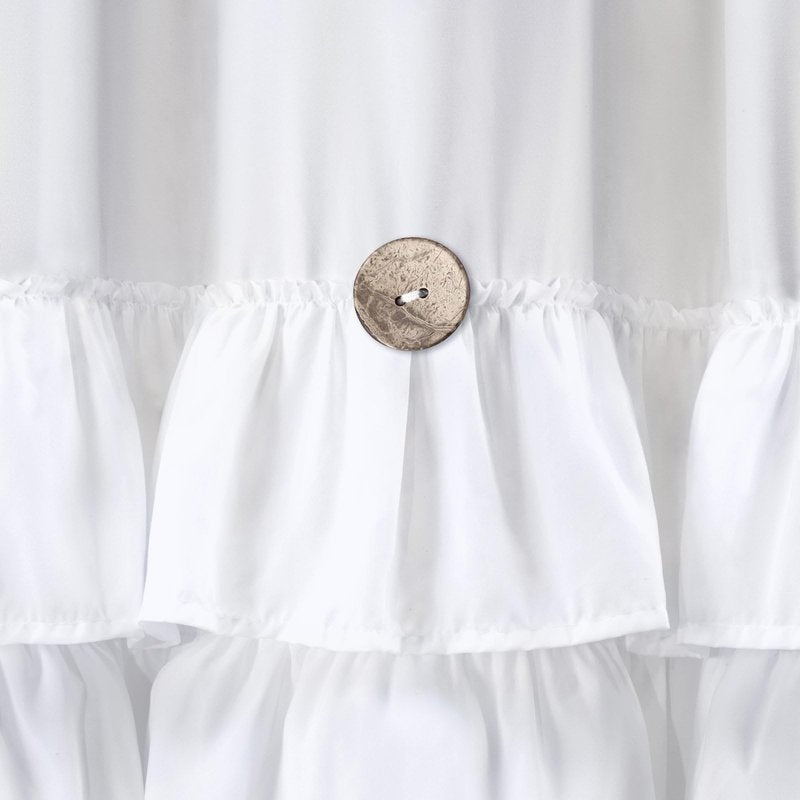 NDDYCU Ruffle Farmhouse Shower Curtain, White Vintage Shower Curtains for Bathroom Fabric Cute Rustic Cloth, 72" W X 72" L Inch