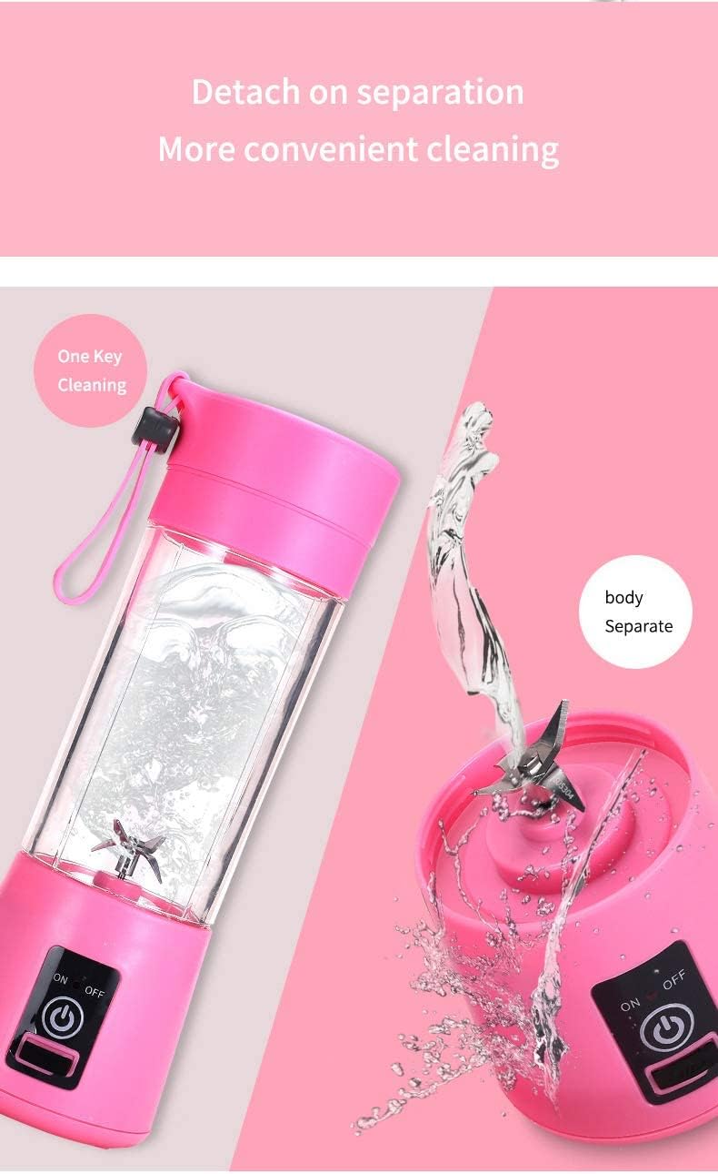 Portable Blender, Mini Fruit Mixer Rechargeable with USB for Smoothie, Green