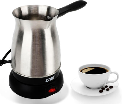 Yunir 600ML Electric Coffee Maker, 6 Cup Stainless Steel Pot, Portable Anti-Slip Kettle for Brewing