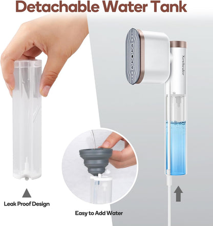 Newbealer Portable Clothes Steamer - 1200W Fast Heat-Up, 2 Steam Levels, Vertical & Horizontal Use, 302°F Wrinkle Remover