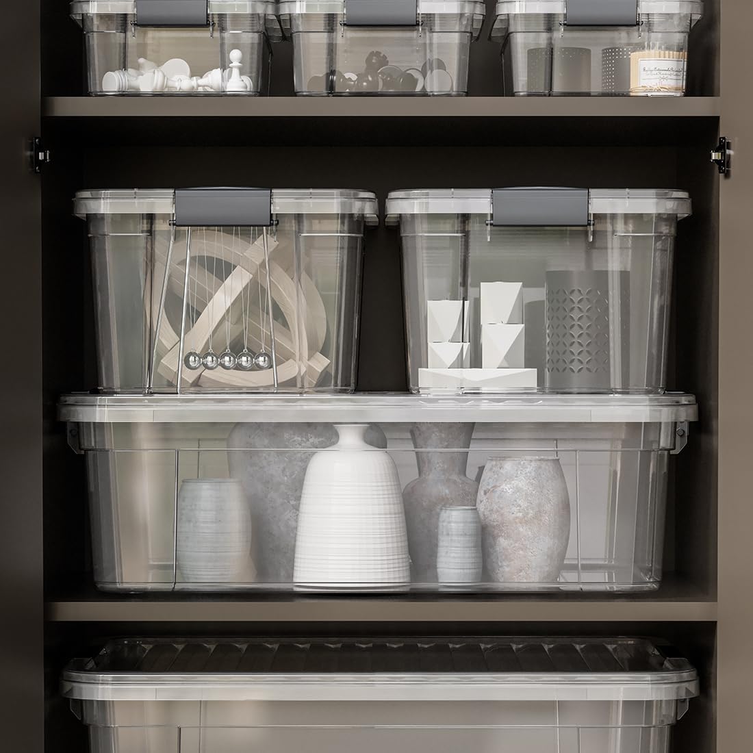 Superio Clear Plastic Storage Bin with Lid, 11 Qt, Non-Toxic, BPA Free, Stackable Plastic Tote