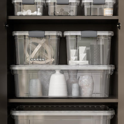 Superio Clear Plastic Storage Bin with Lid, 11 Qt, Non-Toxic, BPA Free, Stackable Plastic Tote