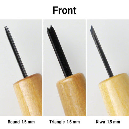 Wazakura 3PCS Bonsai Chisel Kit with Round Gouge, Single Bevel Skewed and V-Parting Tool, Hand Carving Tool Set for Jin Shari Making, Woodworking Knife Pack - Mini Size