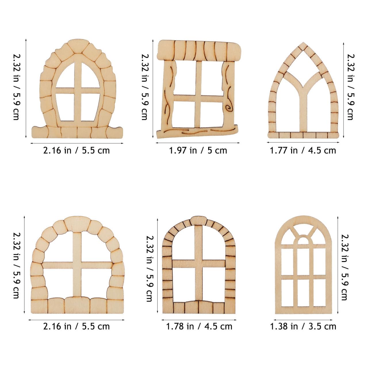 25 Pcs Unfinished Wood Fairy Door and Window Kit, Unpainted Miniature Oak Wooden Garden Doors Blank Windows for Crafts, DIY Fairy House Accessories for Wall Tree Dollhouse Decoration