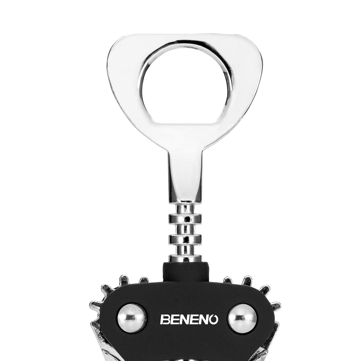 Beneno Wine Opener, Zinc Alloy Premium Wing Corkscrew with Multifunctional Bottles Opener, Sharp Wine Corkscrew with Ergonomic Non-Slip Wing Handle, Upgrade Black