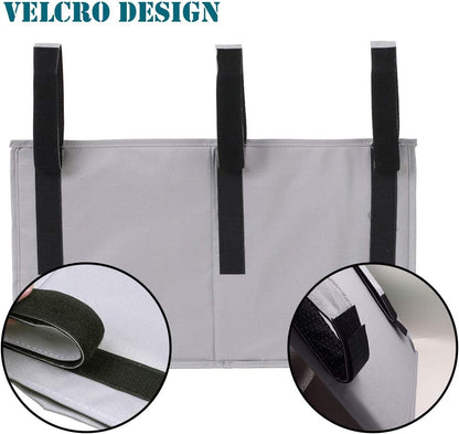 Bedside Caddy, Hanging Under Bed Storage Organizer Bag with 8 Pockets for College Dorm Rooms and Hospital Bed Rails