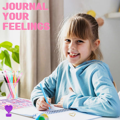 Nollh DIY Journal Kit for Girls - 200+PCS Teen Tween Girl Gifts Trendy Stuff, Stocking Stuffers, Scrapbook Supplies Stationery Set, Art Crafts Kit - Ideal Gifts for 8 9 10 11 12 13 14 Year Old Girl