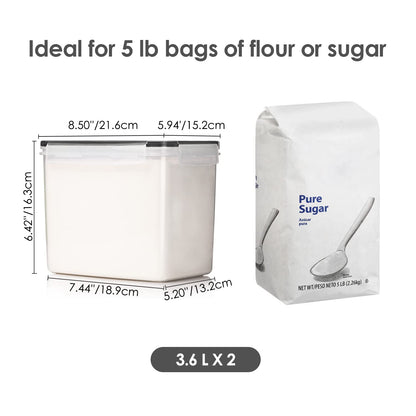 Vtopmart Airtight Food Storage Containers 6 Pieces - Plastic BPA Free Kitchen Pantry Storage Containers for Sugar,Flour and Baking Supplies - Dishwasher Safe - Include 24 Labels, Black