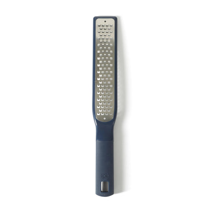 Calphalon Prime Stainless Steel Handheld Grater Lemon Zester W/Cover & Rubber Handle - Navy Blue