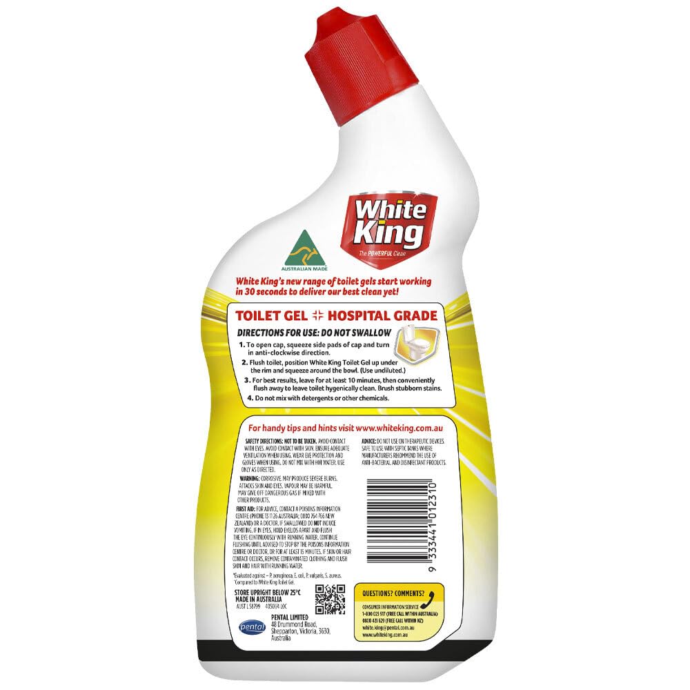 White King Lemon Toilet Cleaner Gel with Stain Remover 700 ml