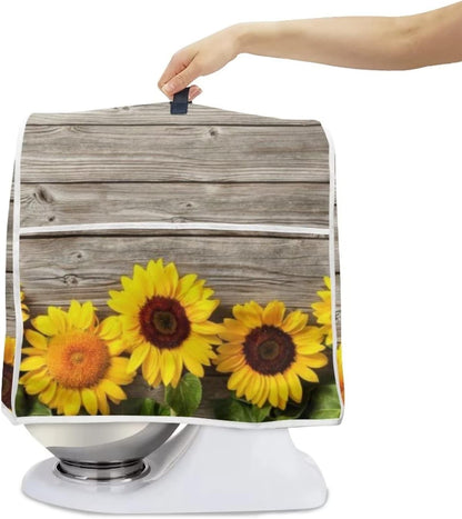 Stand Mixer Cover Compatible with Kitchen Aid, Cute Sunflower Dustproof Covers with Accessories Pockets for Mixers