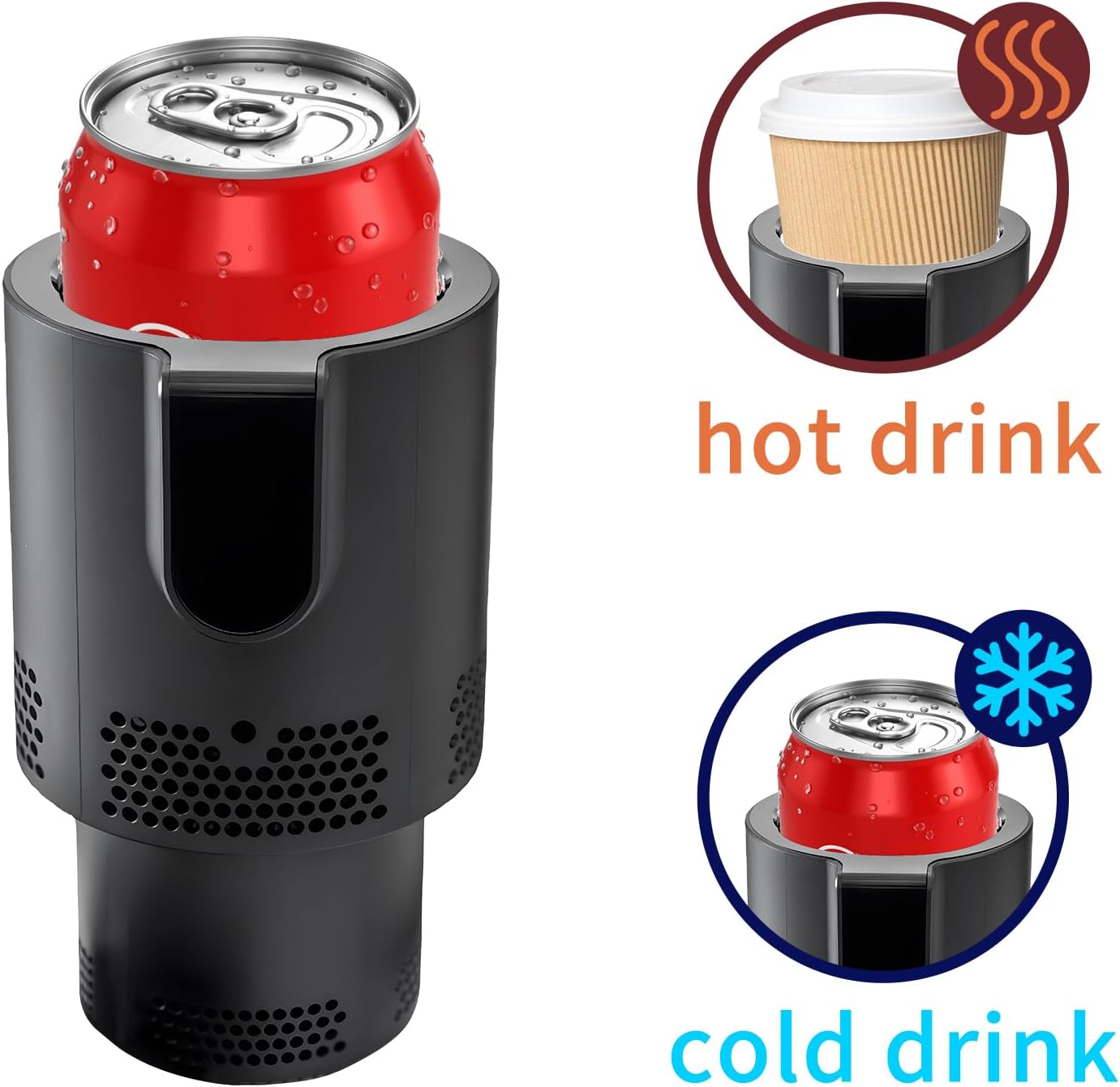 2 1 Car Cup Heater,Portable Warmer and Colder Auto Car Cup, LED Smart in Coffee Cup, Practical Car Refrigerator Cooler