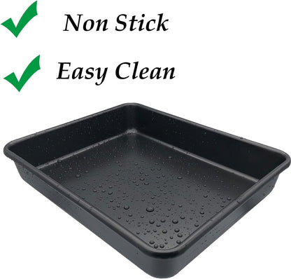 Small Baking Pans 11x9 Inch - 2Pcs Mini Cookie Sheets, Nonstick Toaster Oven Tray, Thicken Brushed Carbon Steel