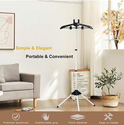 GIPOBUY Portable Steamer Stand for Clothes, Steamer Rack Steam Iron Stand for Steaming Clothes, Travel Garment Hanger Steaming Rack, Handheld Steamers Clothing Rack for RV, Home, Hotel (Black)