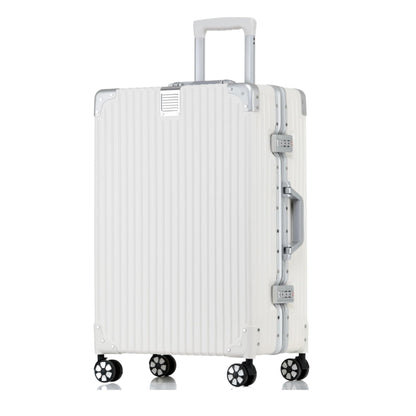 HotWay 28 Inch Checked in Luggage with Aluminum Frame,PC Hard Shell Suitcase with Spinner Wheels and TSA Lock, Large Suitcase for Travel, White