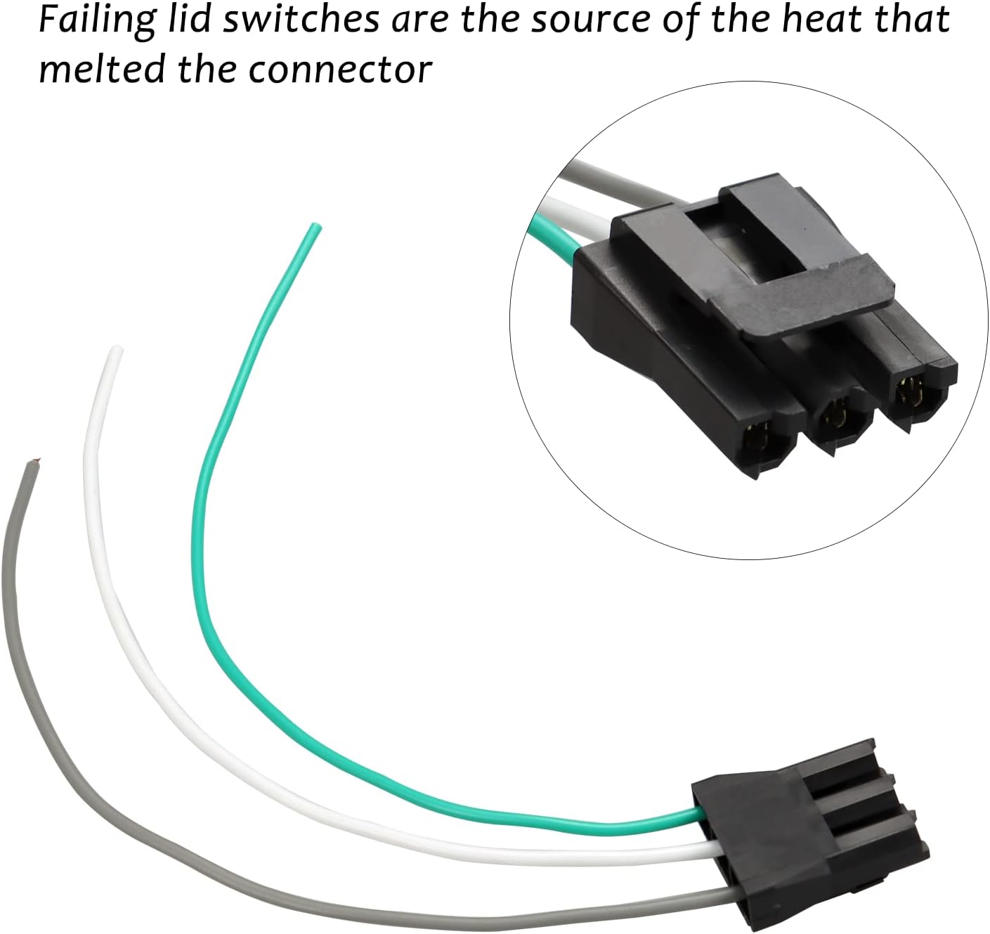 Lid Switch Connector Wire Harness for WP2172937, 2172937, AP6005924, 6005924, PS1173898